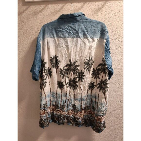 Batik Bay Hawaiian Shirt Luau Tropical Palm Trees Men's Size XXL 100% Rayon - Picture 4 of 5
